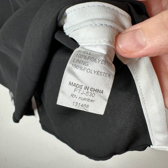 FATE Black & White Lined Stripe Tie Side Back Flowy Halter Blouse Top Small - Picture 9 of 12